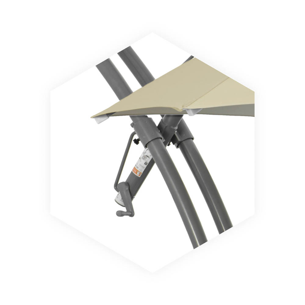 System otwierania parasola ogrodowego na bocznej nodze