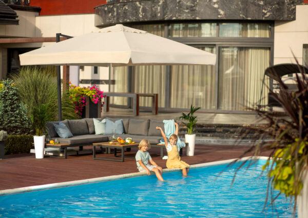 Parasol ogrodowy Rio Plus 3 m Akryl Szary - obrazek 2